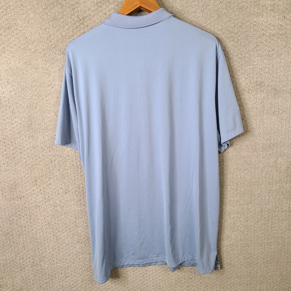 Nike Shirt Mens XL Blue Striped Polo Standard‎ Fit Dri Fit Woodhaven Golf Casual